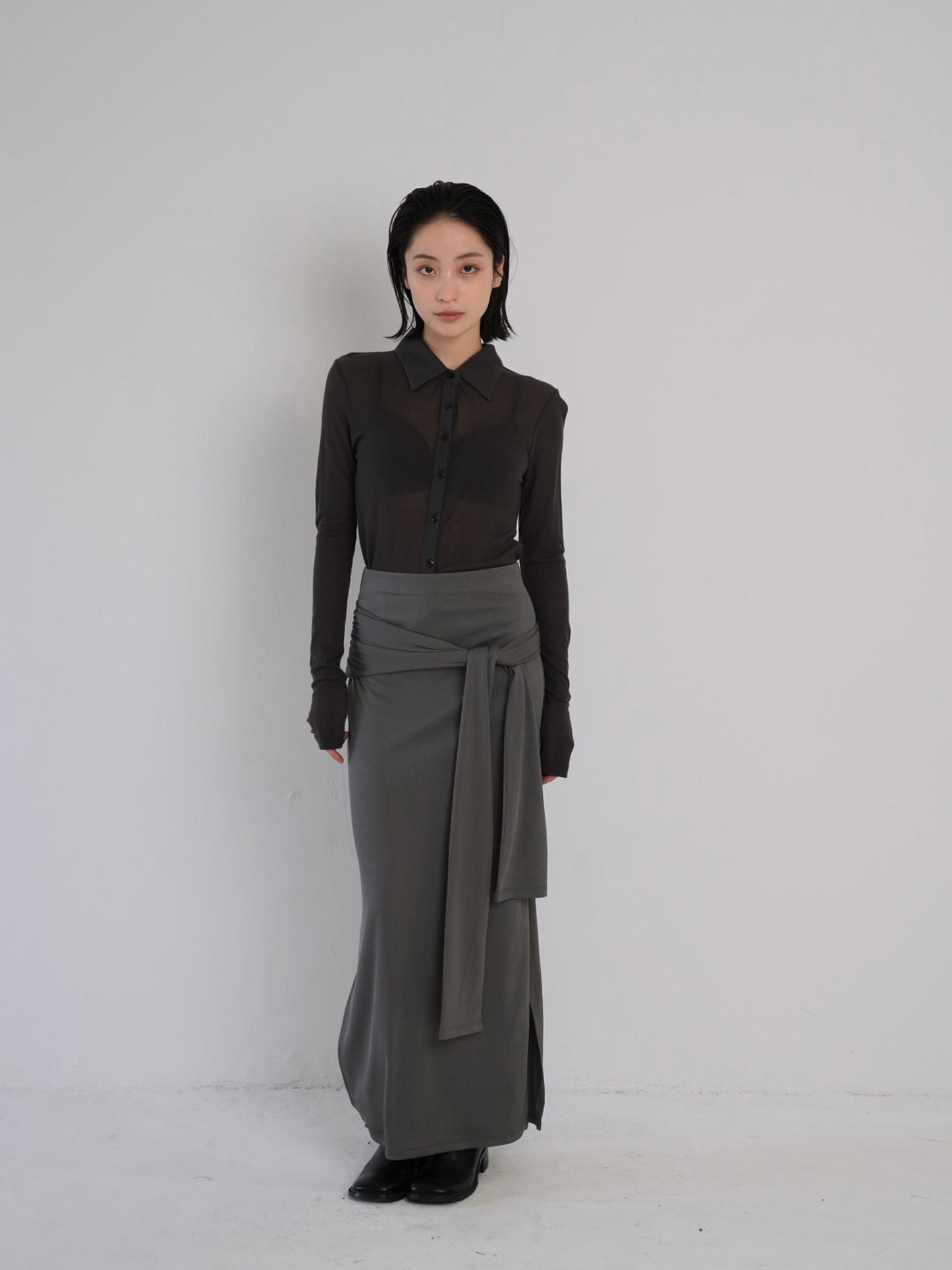 belt maxi skirt