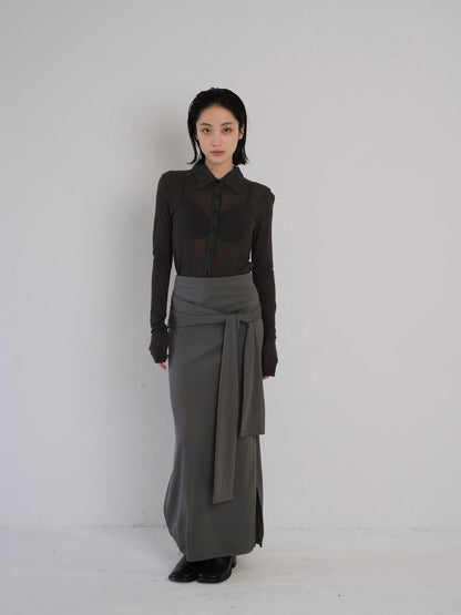 belt maxi skirt