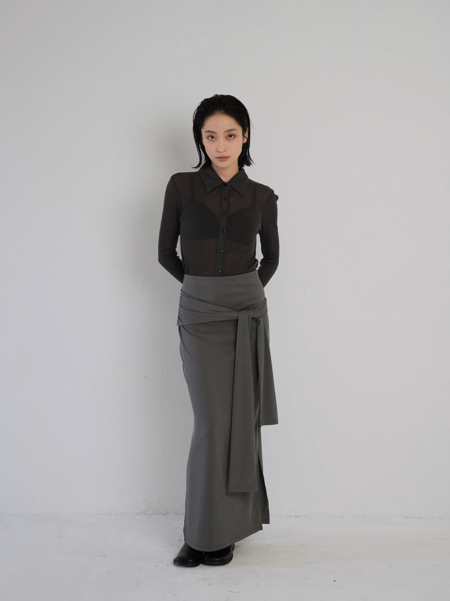 belt maxi skirt