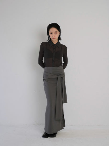 belt maxi skirt