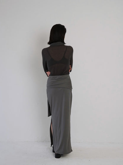 belt maxi skirt