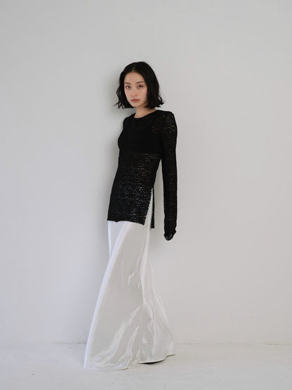 lace slit tee