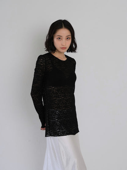 lace slit tee
