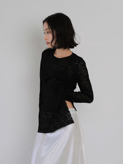 lace slit tee