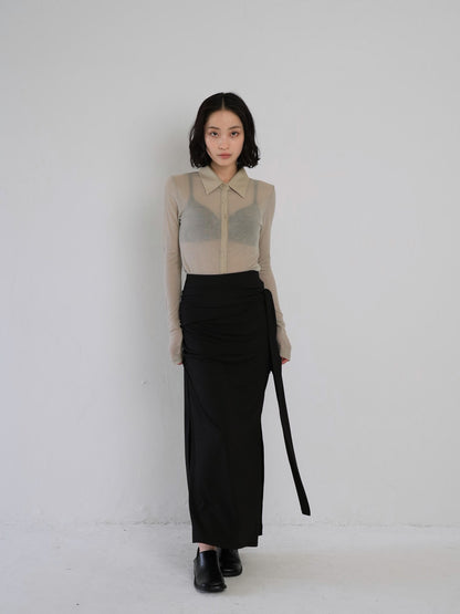belt maxi skirt