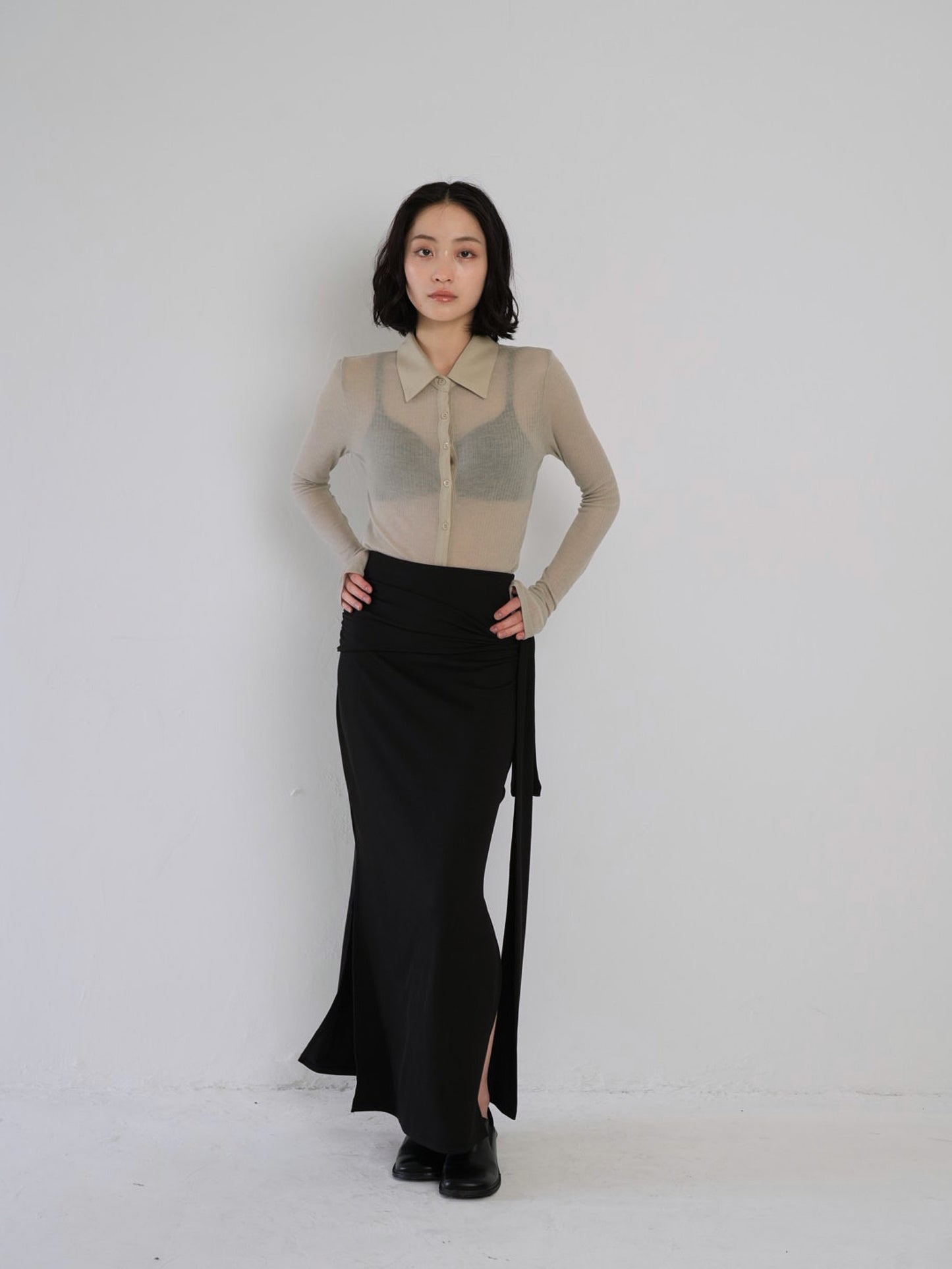 belt maxi skirt