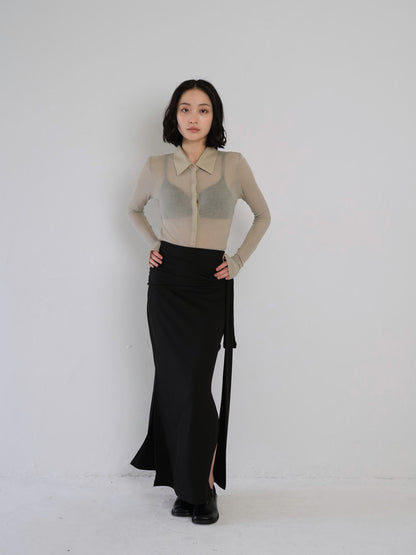 belt maxi skirt