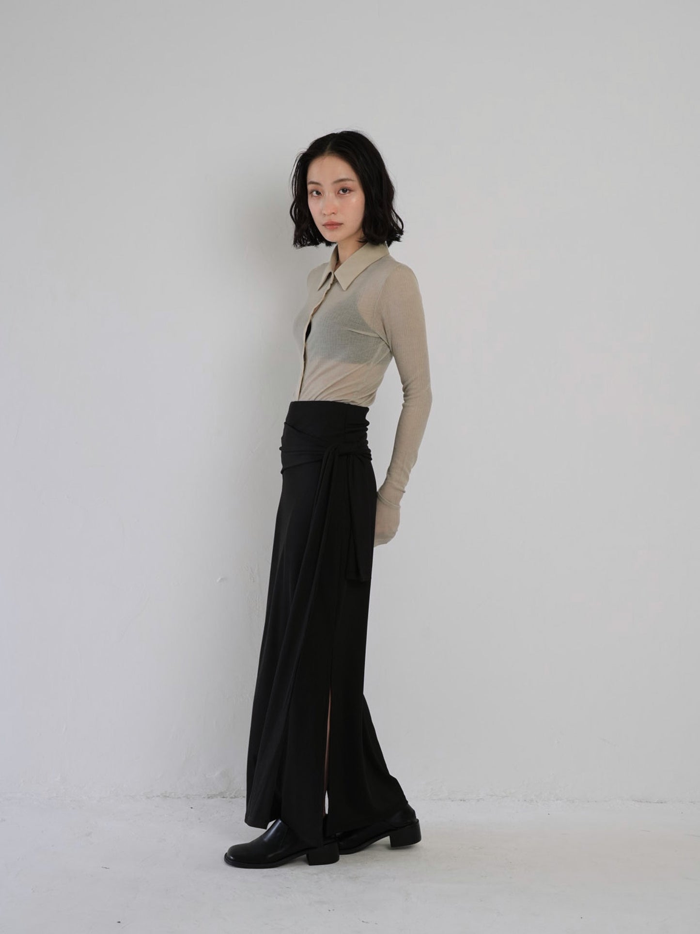 belt maxi skirt