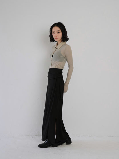 belt maxi skirt