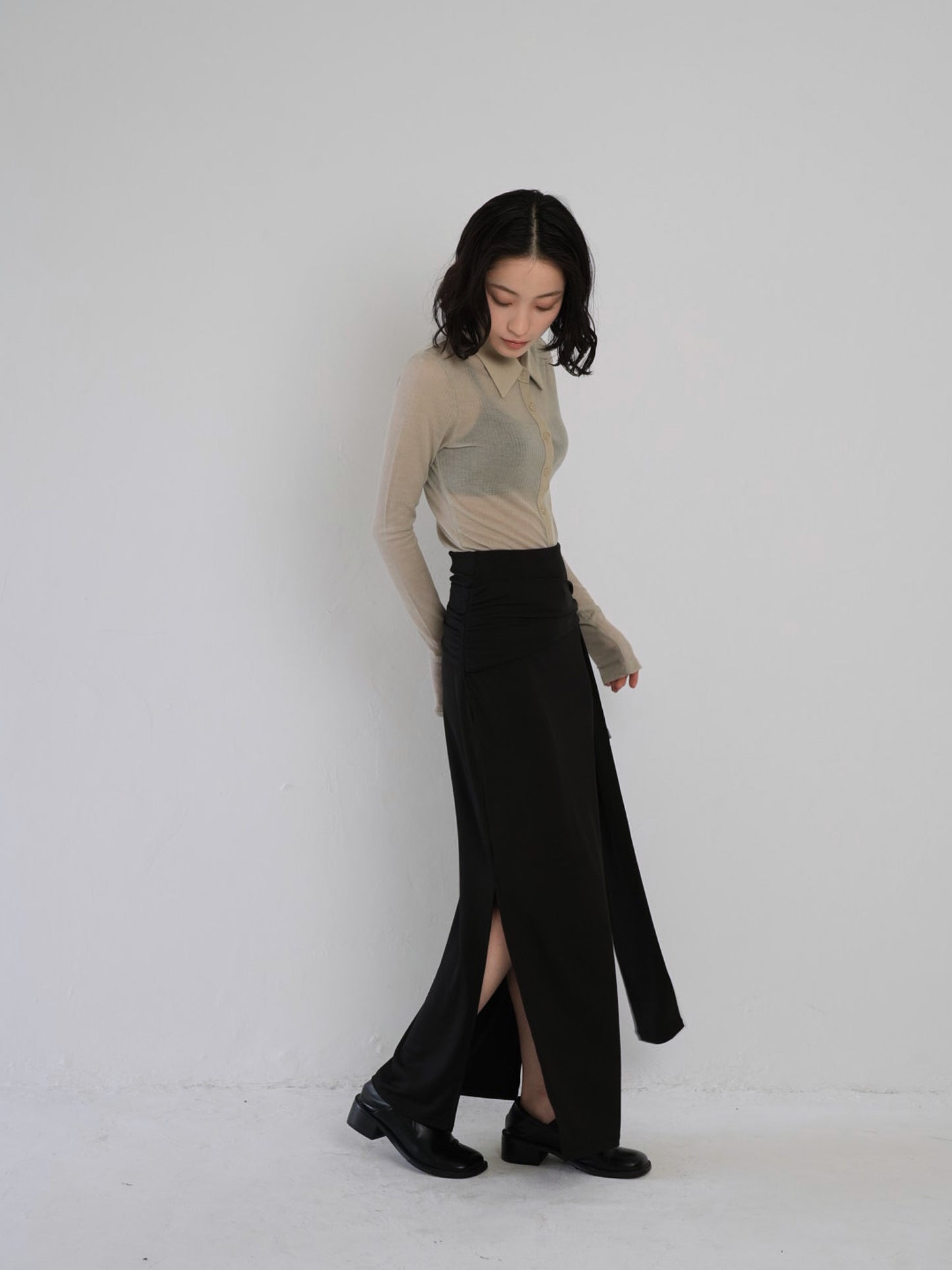 belt maxi skirt