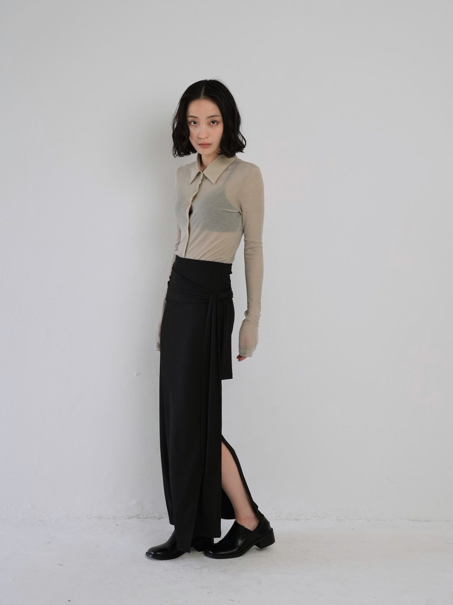 belt maxi skirt