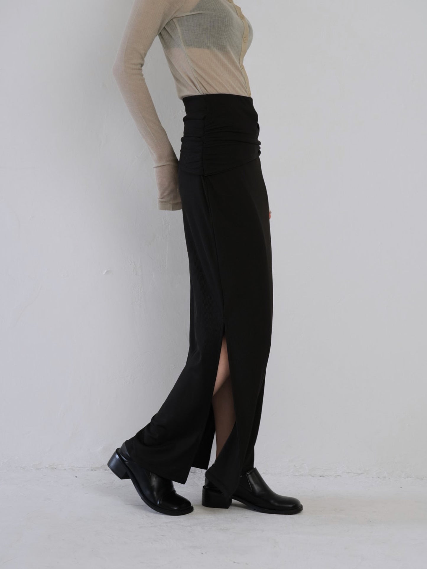 belt maxi skirt