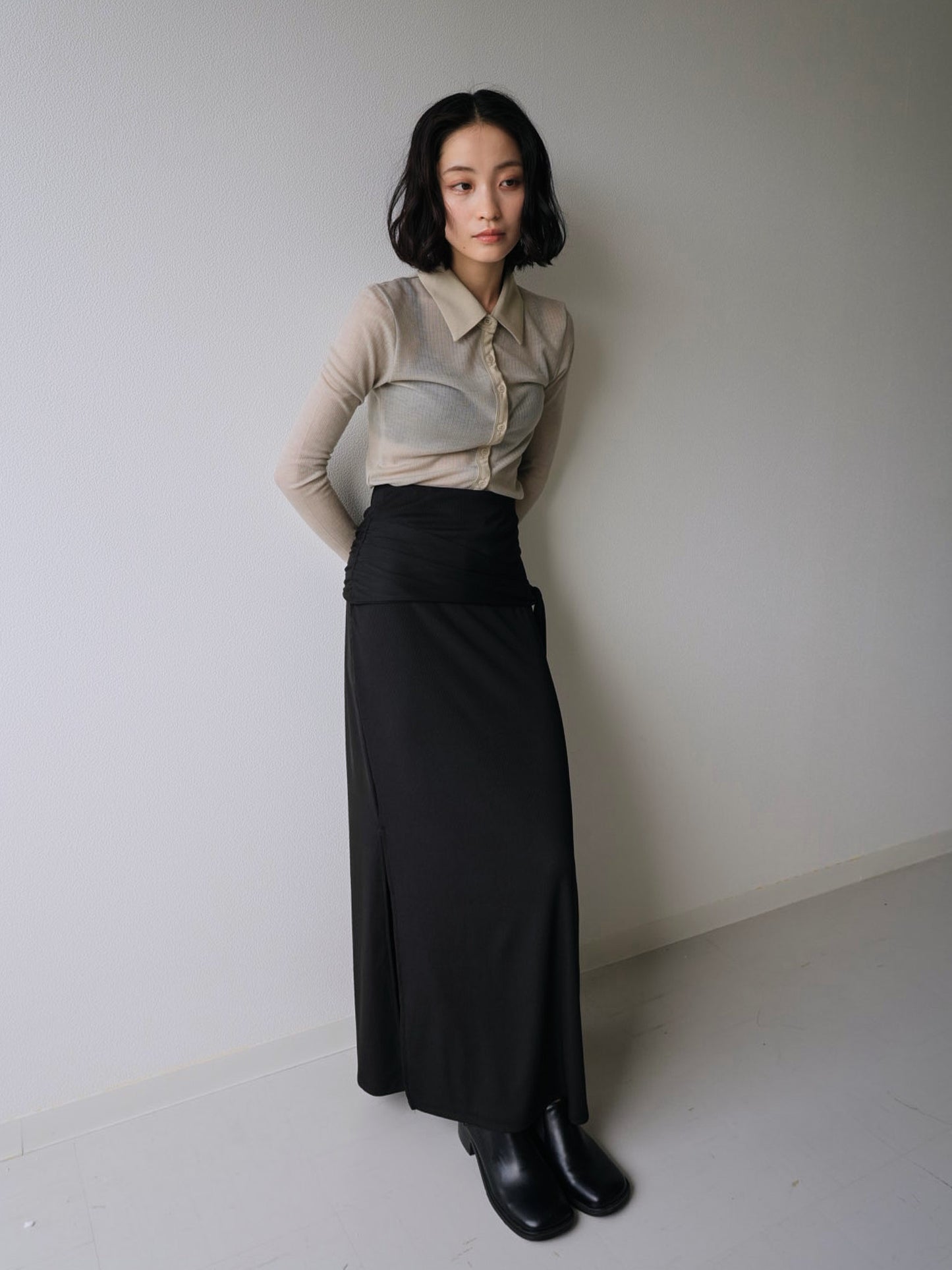 belt maxi skirt