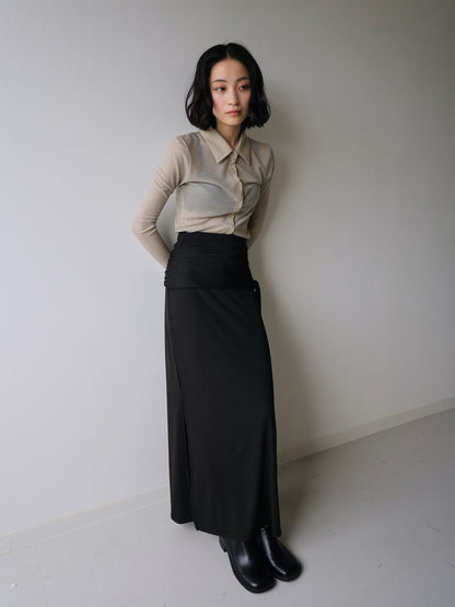 belt maxi skirt
