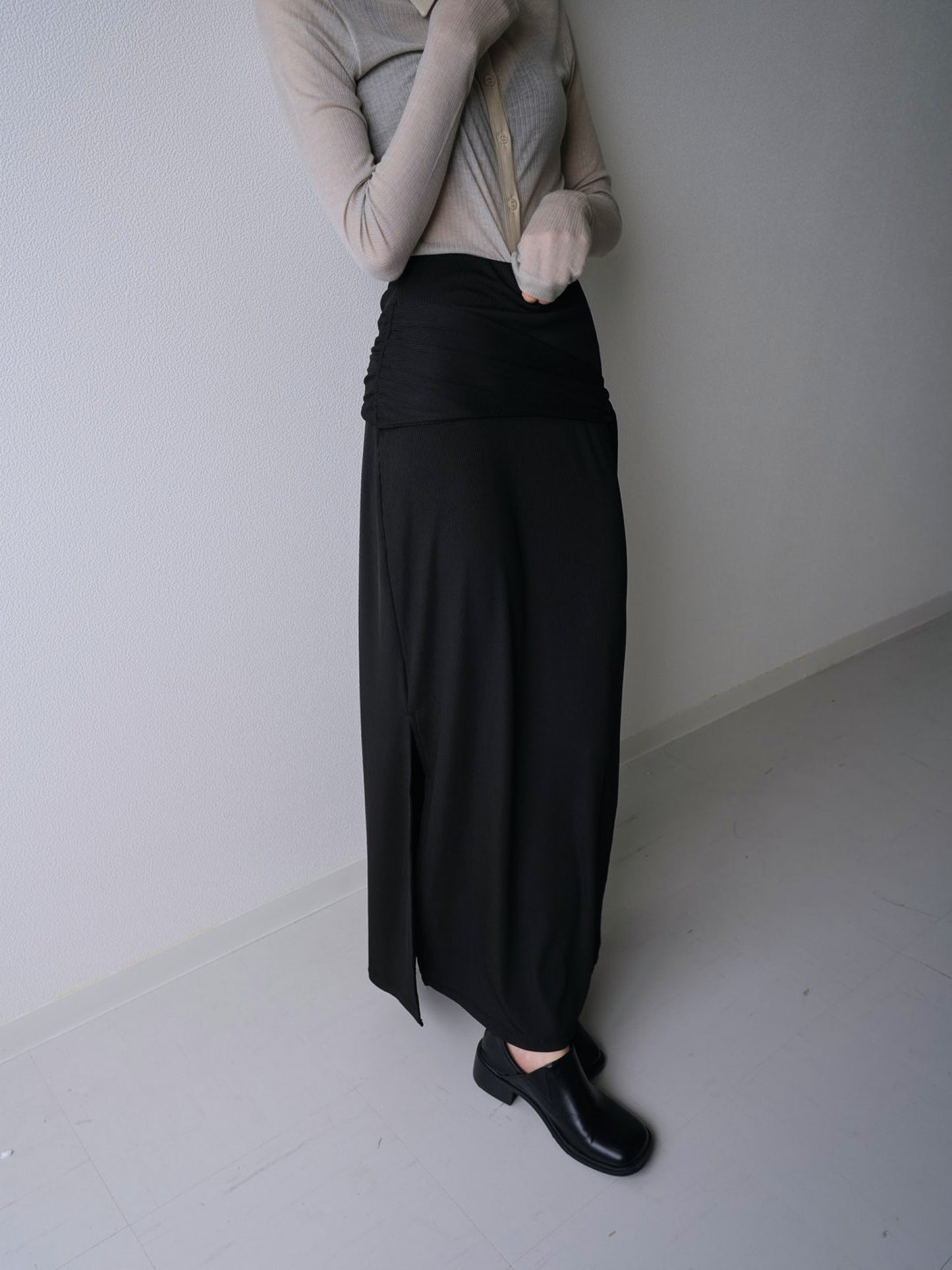 belt maxi skirt