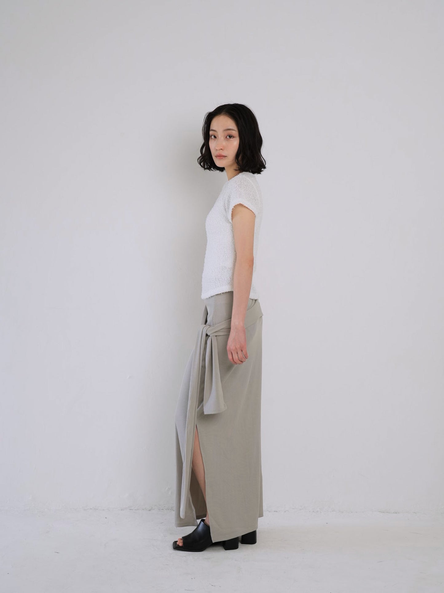 belt maxi skirt