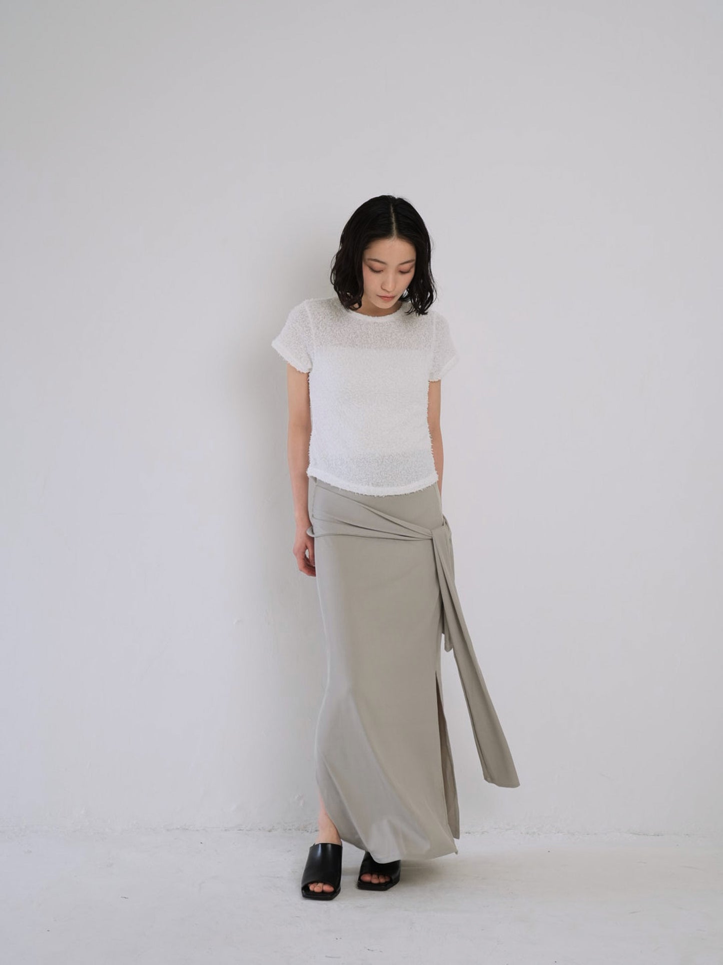 belt maxi skirt