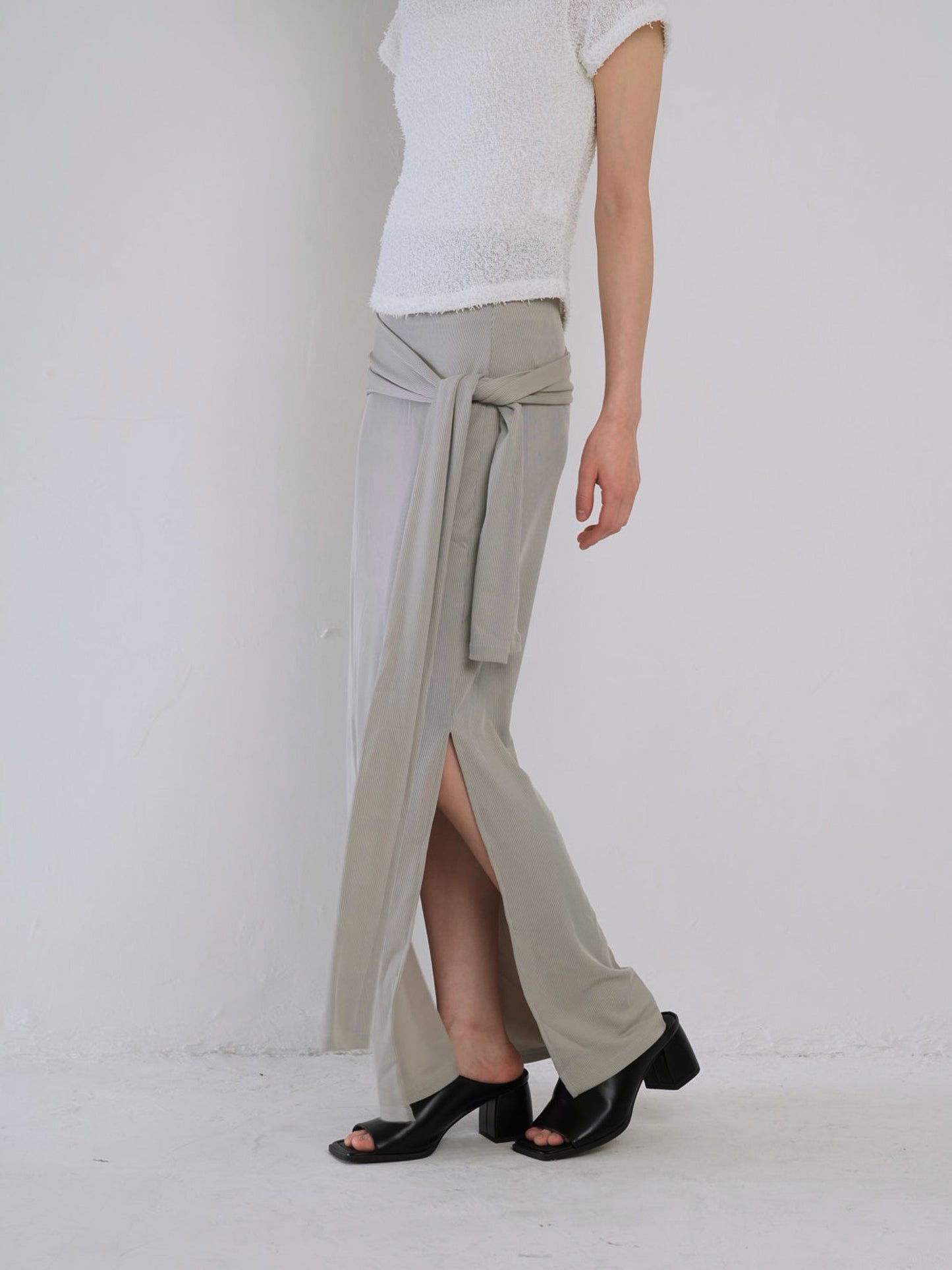 belt maxi skirt