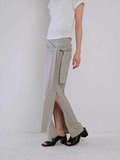 belt maxi skirt