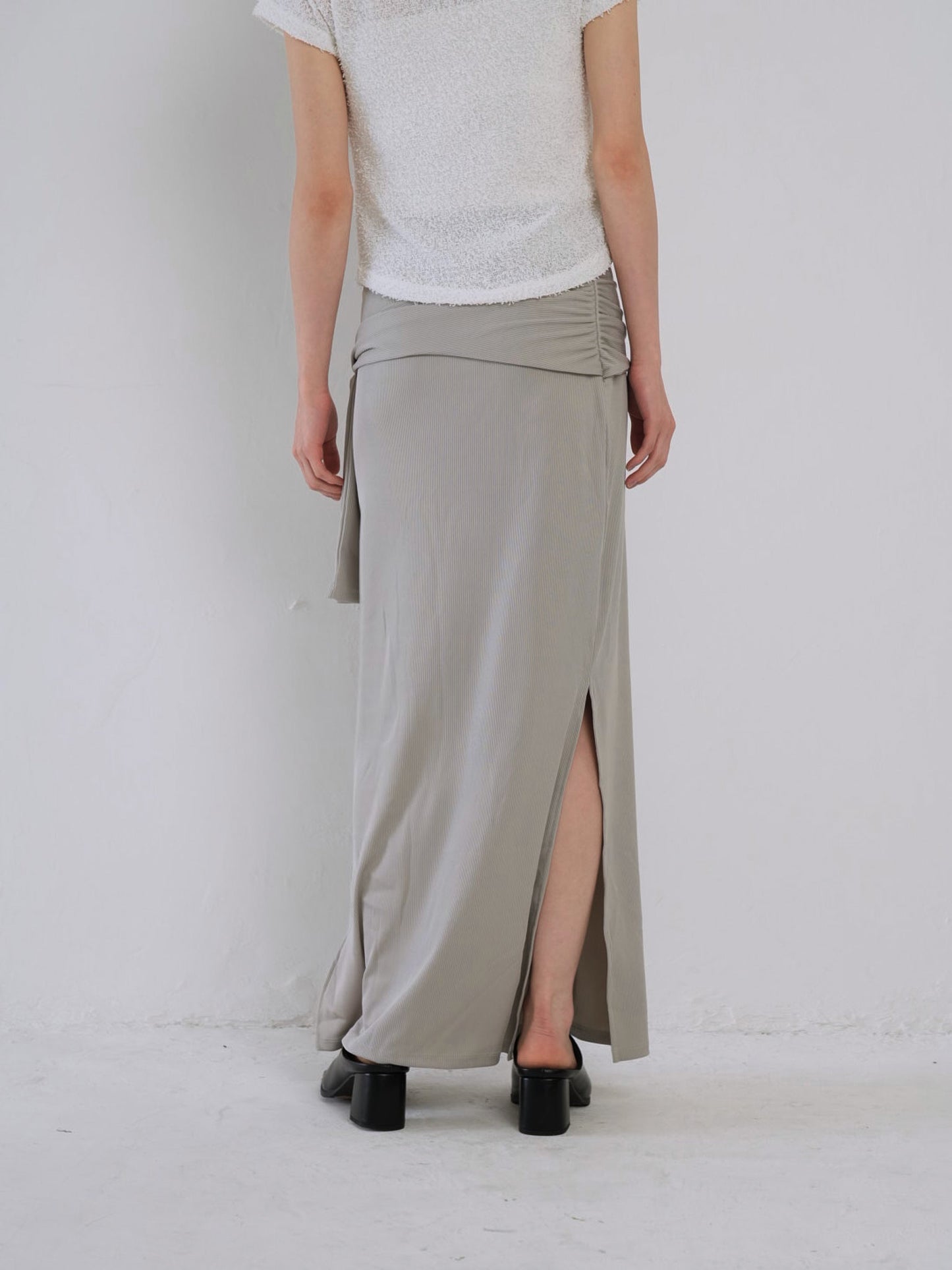 belt maxi skirt