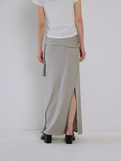belt maxi skirt