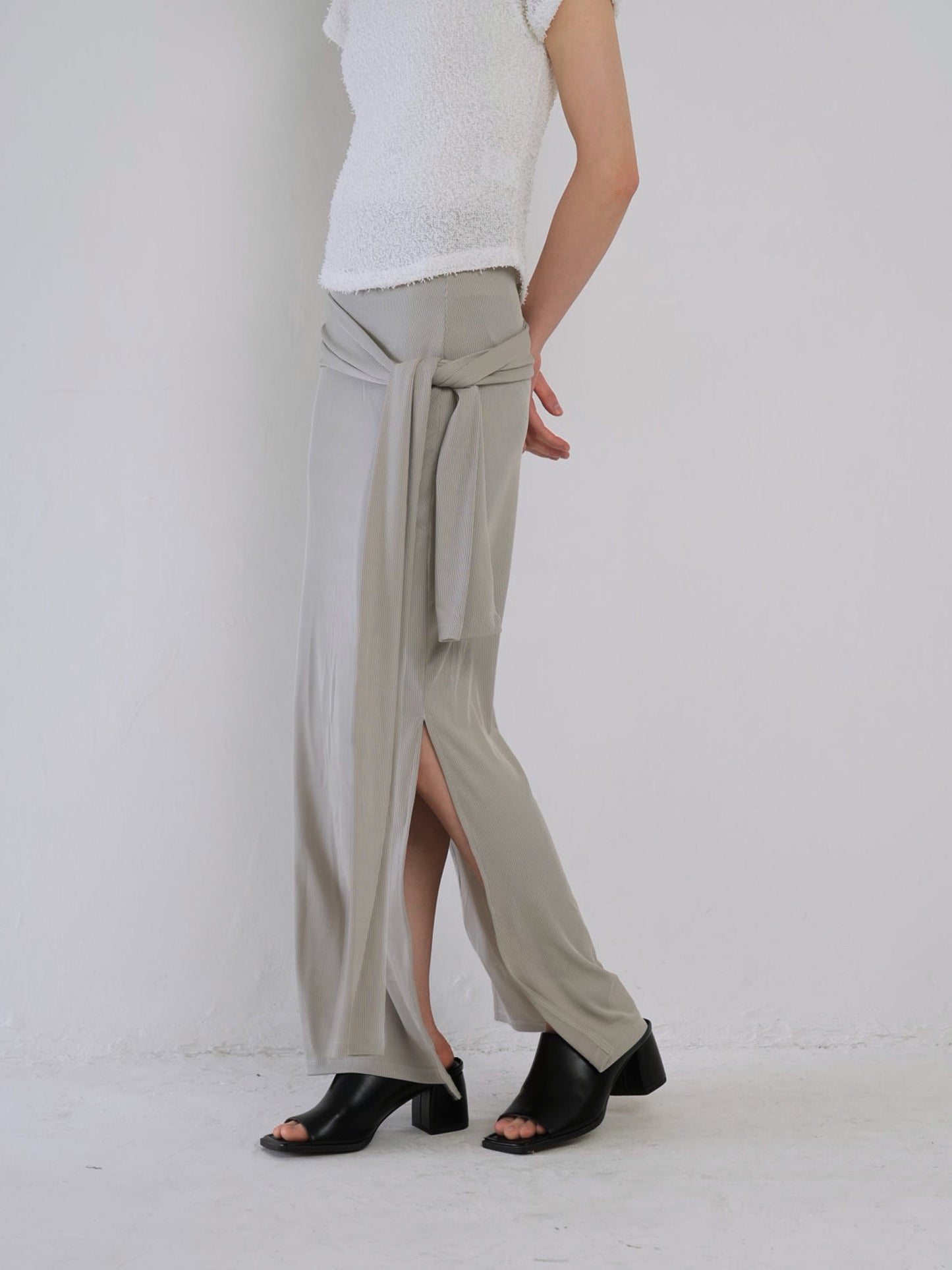 belt maxi skirt