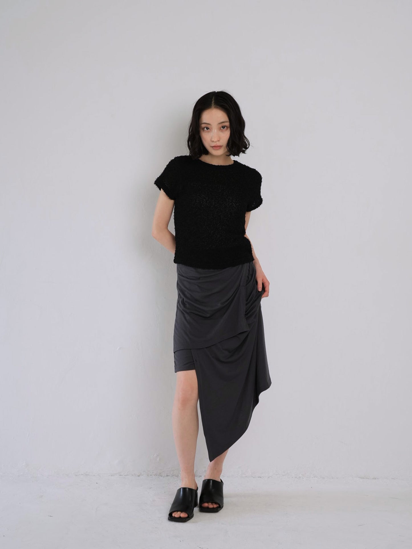 multi draping wrap skirt