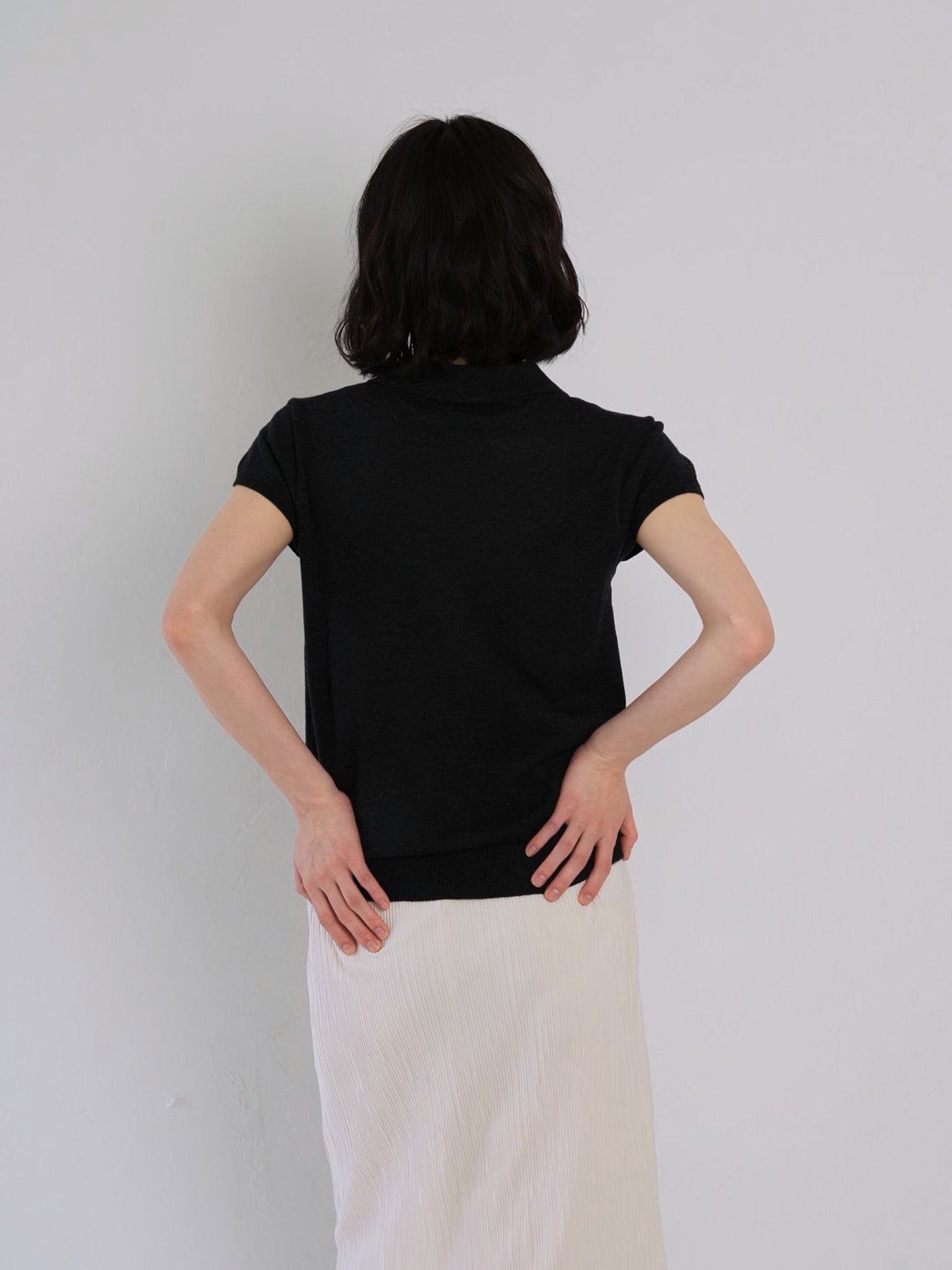 sheer polo knit T