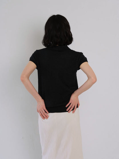 sheer polo knit T