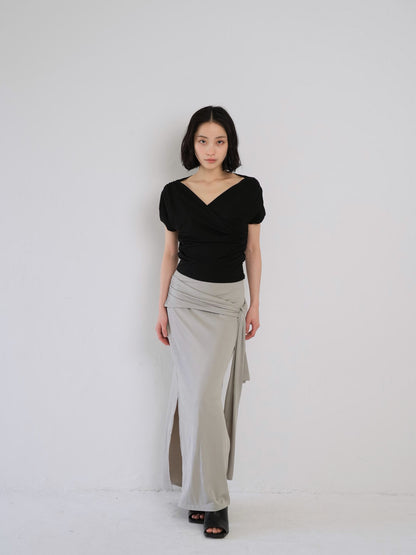 belt maxi skirt