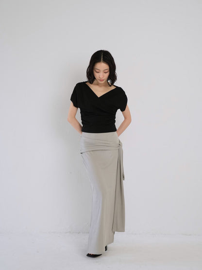 belt maxi skirt
