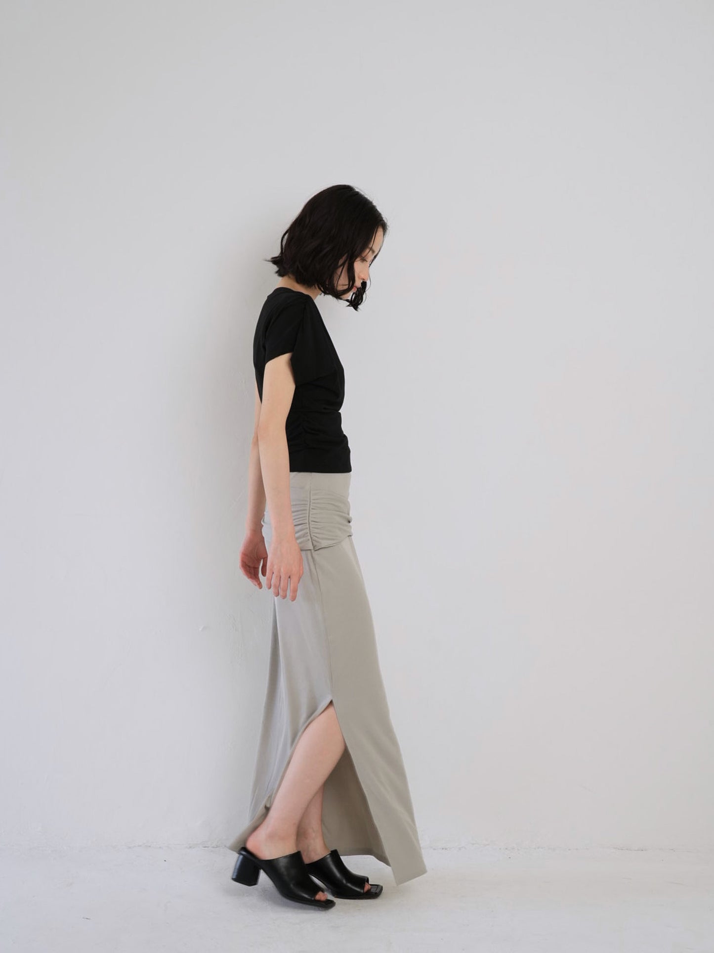 belt maxi skirt
