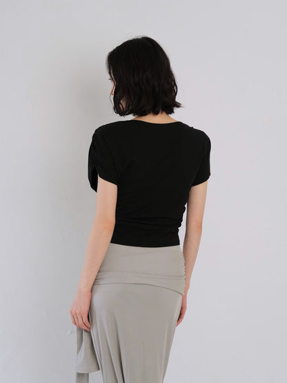V shirring tee