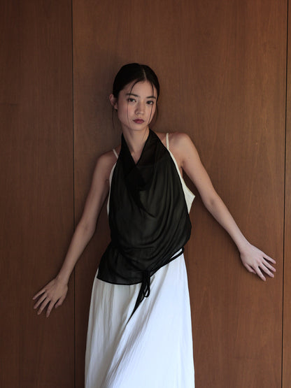 halter neck sheer blouse