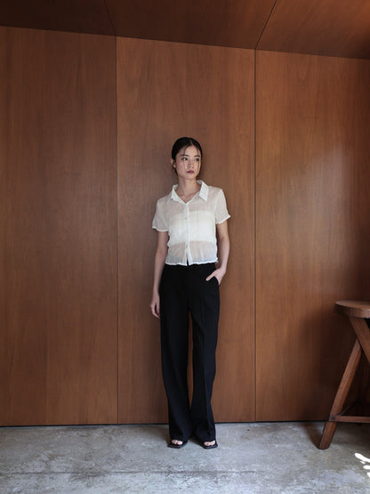 wrinkle crop shirt