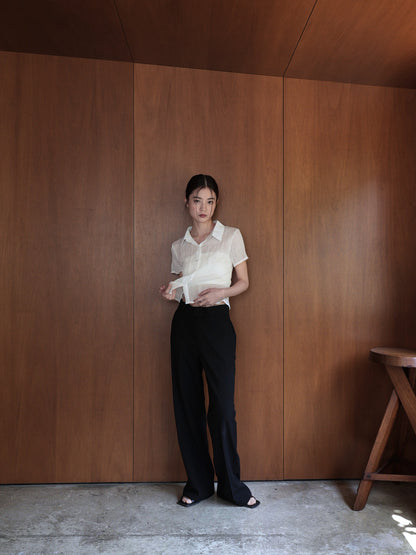 wrinkle crop shirt