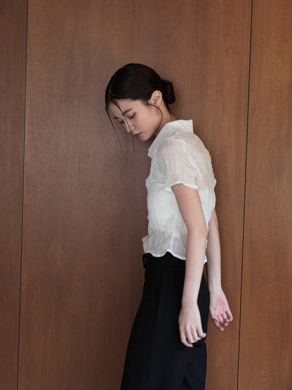 wrinkle crop shirt