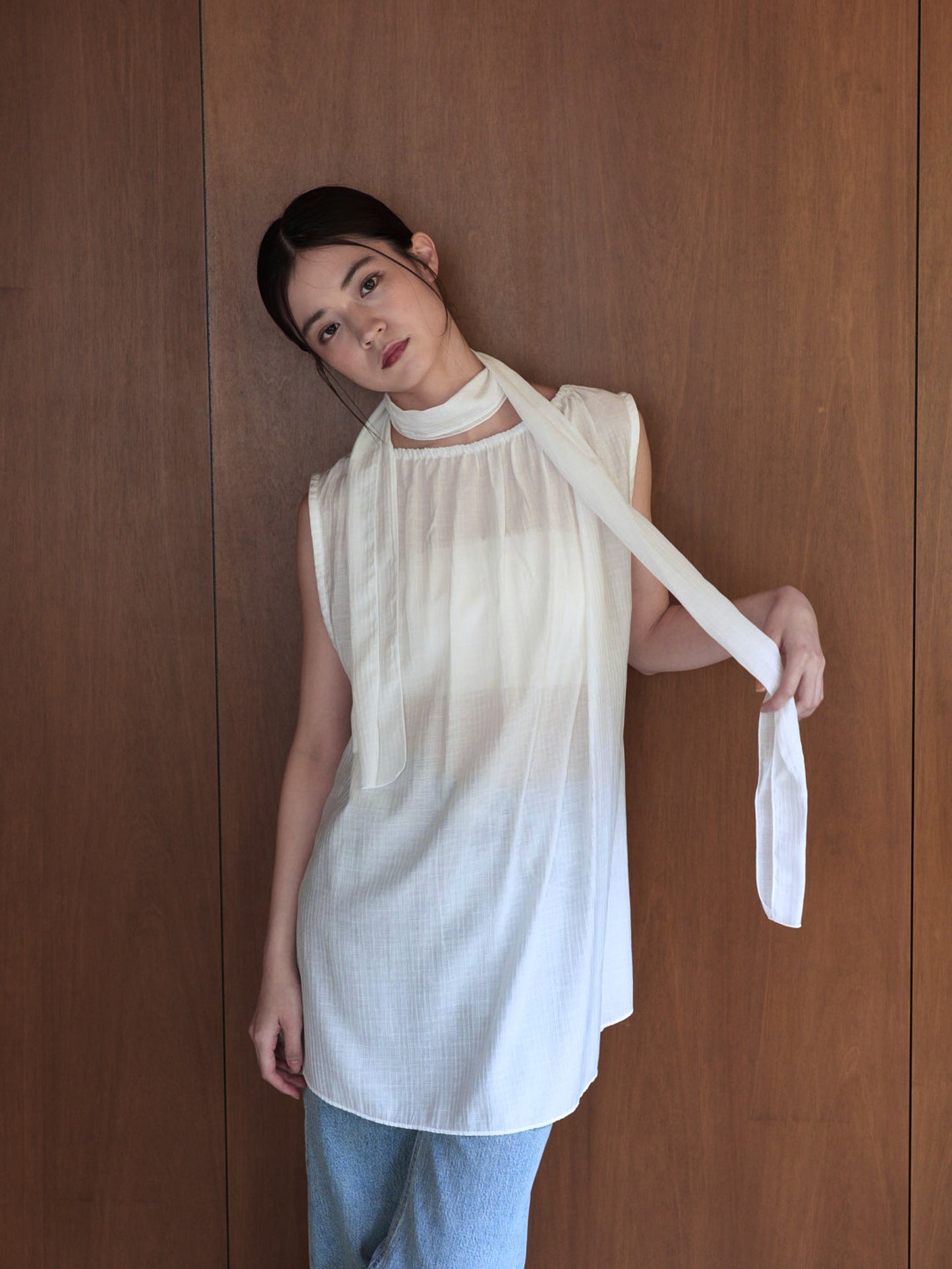 scarf wrinkle one piece
