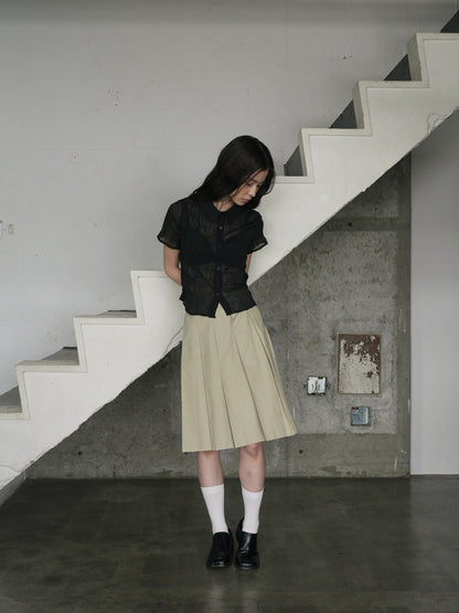 pleats midi skirt