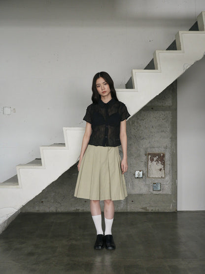 wrinkle crop shirt