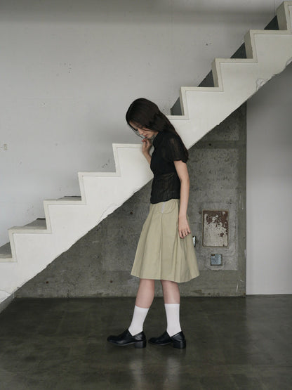 pleats midi skirt