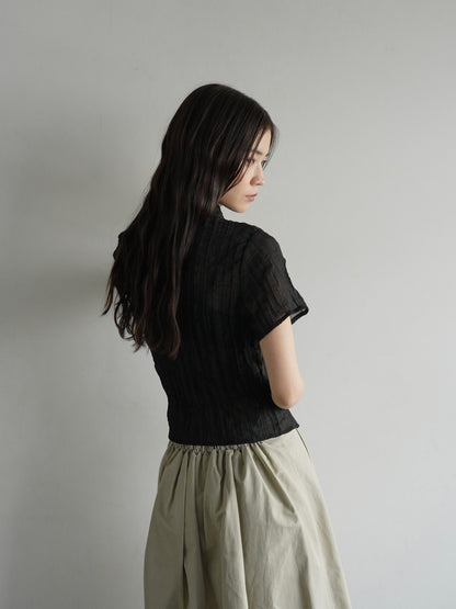 wrinkle crop shirt