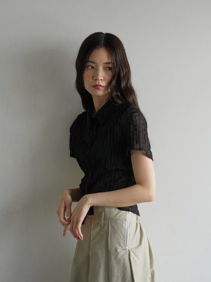 wrinkle crop shirt