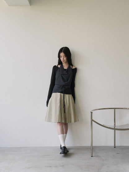 pleats midi skirt