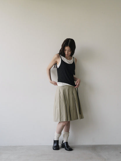 pleats midi skirt