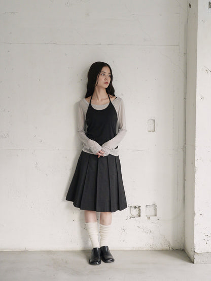 pleats midi skirt
