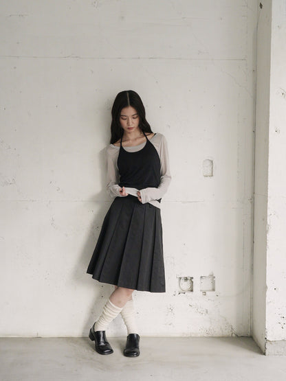pleats midi skirt
