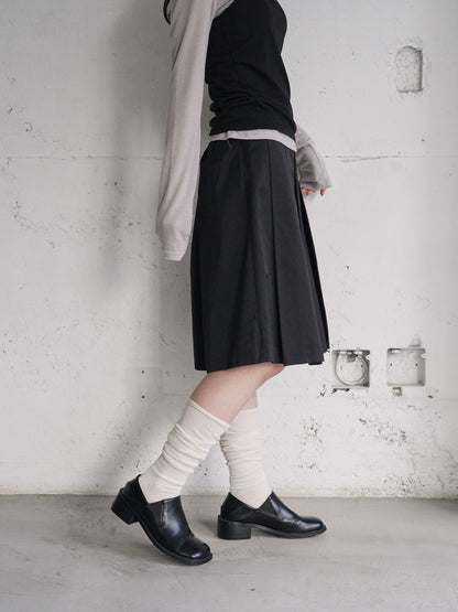 pleats midi skirt