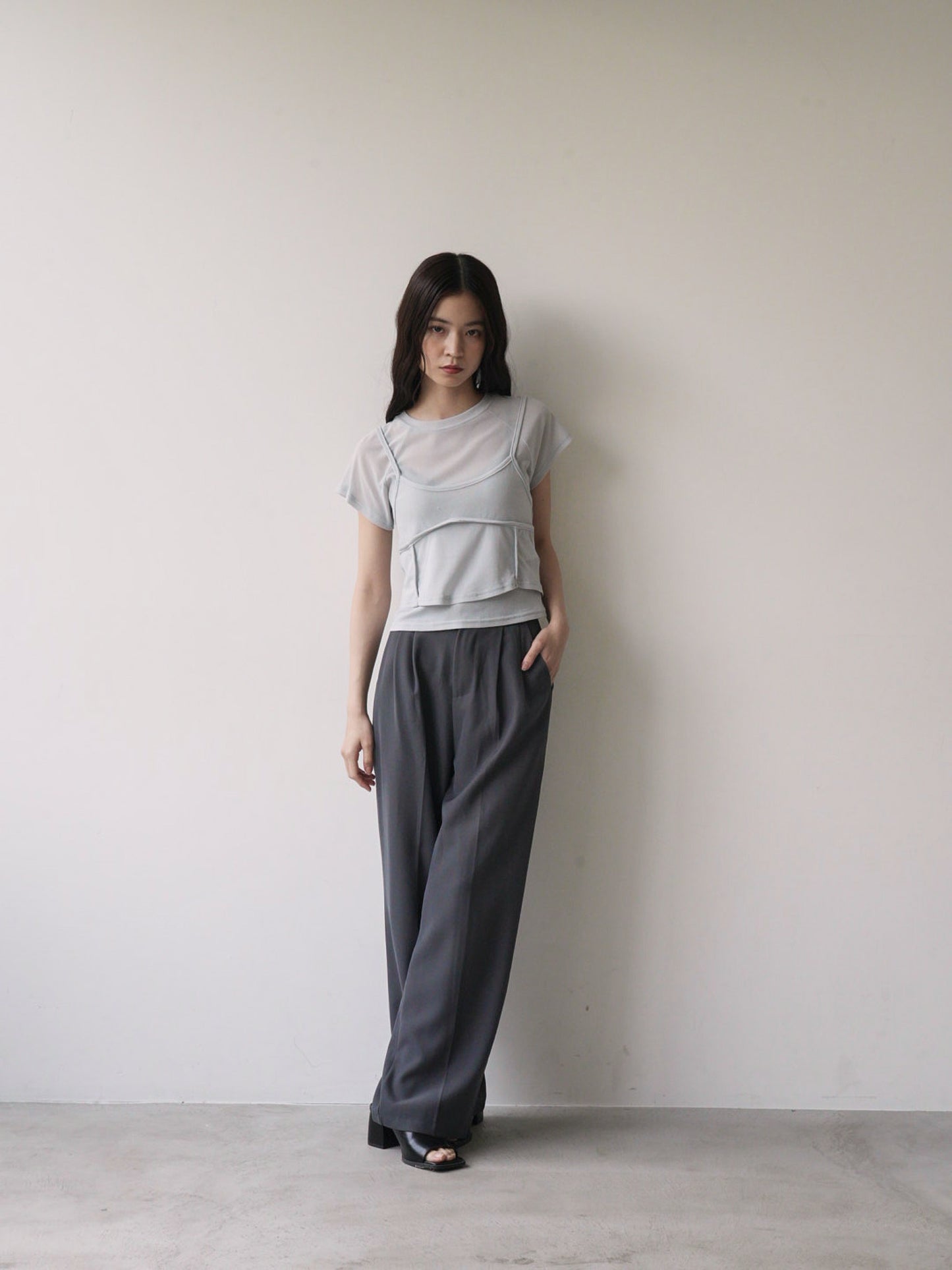mesh camisole tee