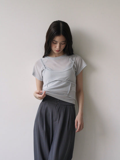 mesh camisole tee